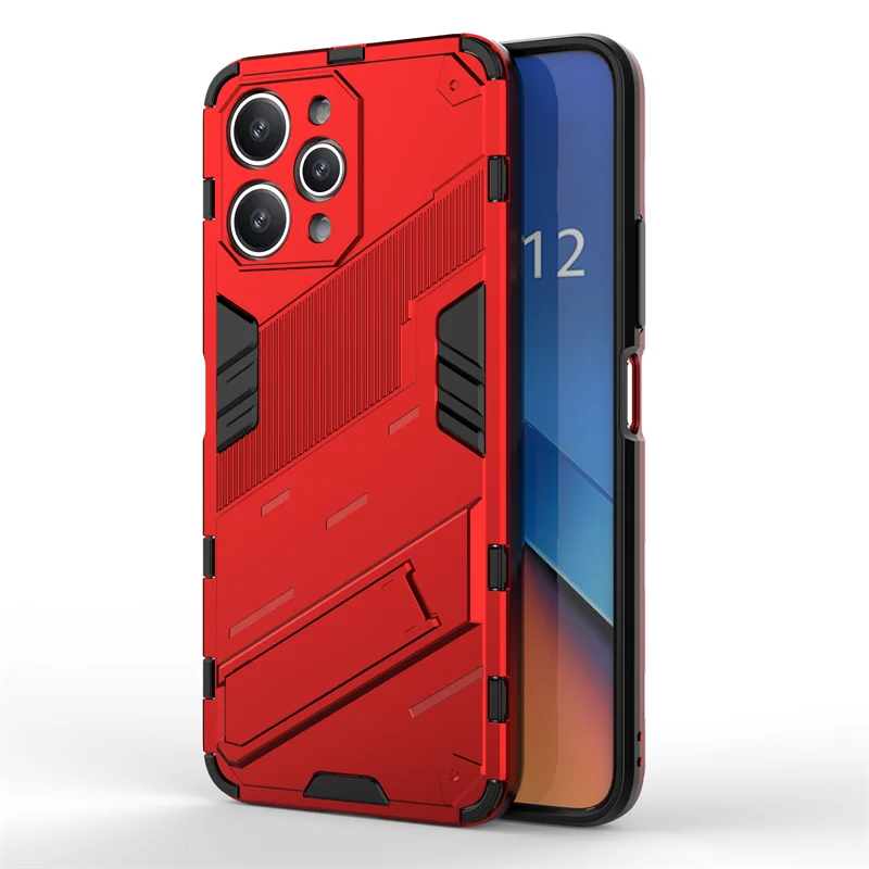 For Xiaomi Redmi 12 Case for Xiaomi Redmi 12 Cover Protective Punk Armor Capa Shell Kickstand Phone Cover for Xiaomi Redmi 12 4G