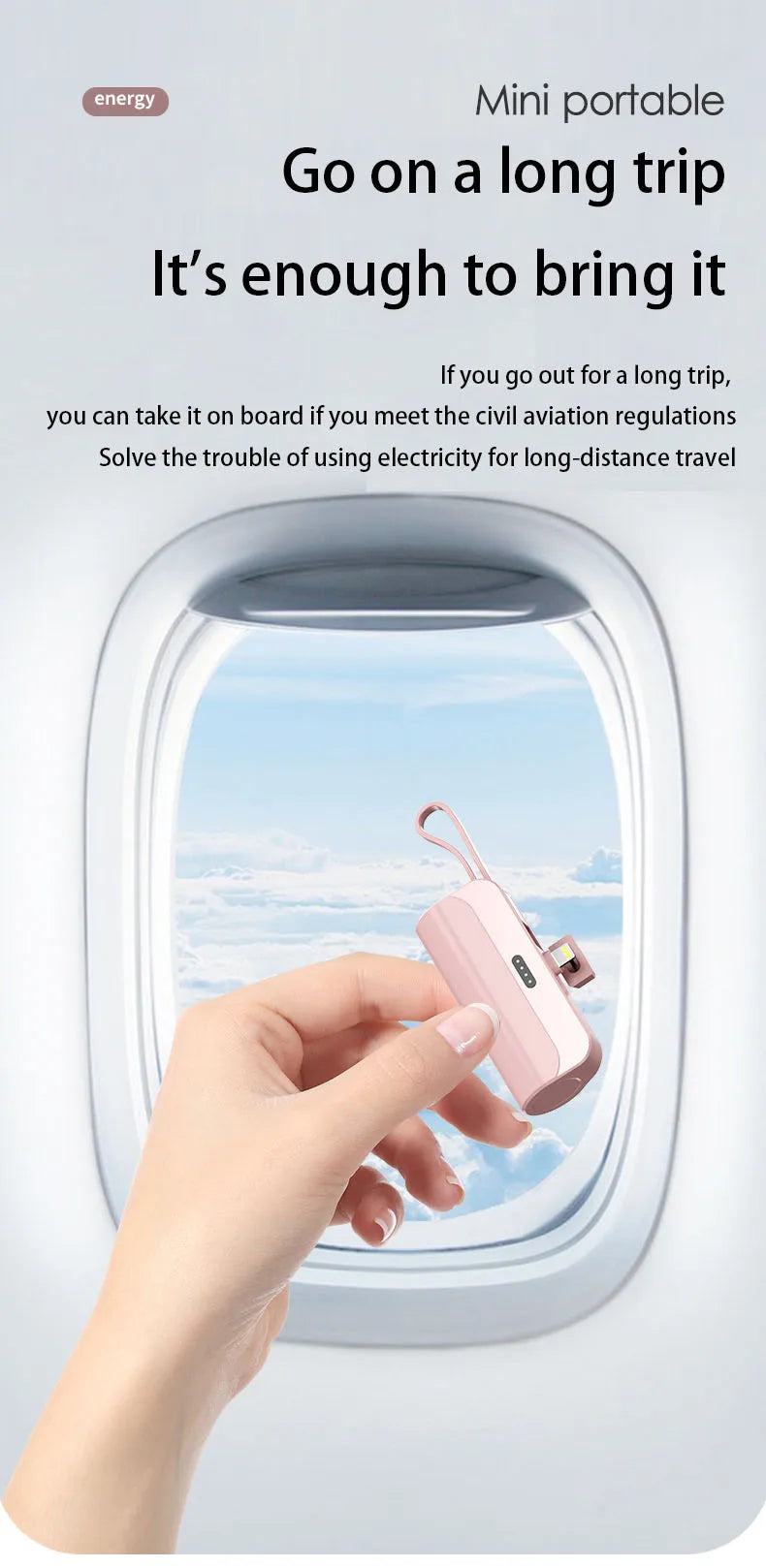 Mini 30000mAh Power Bank Capsule Large Capacity Portable Wireless Fast Charging External Battery For iPhone Type-c New