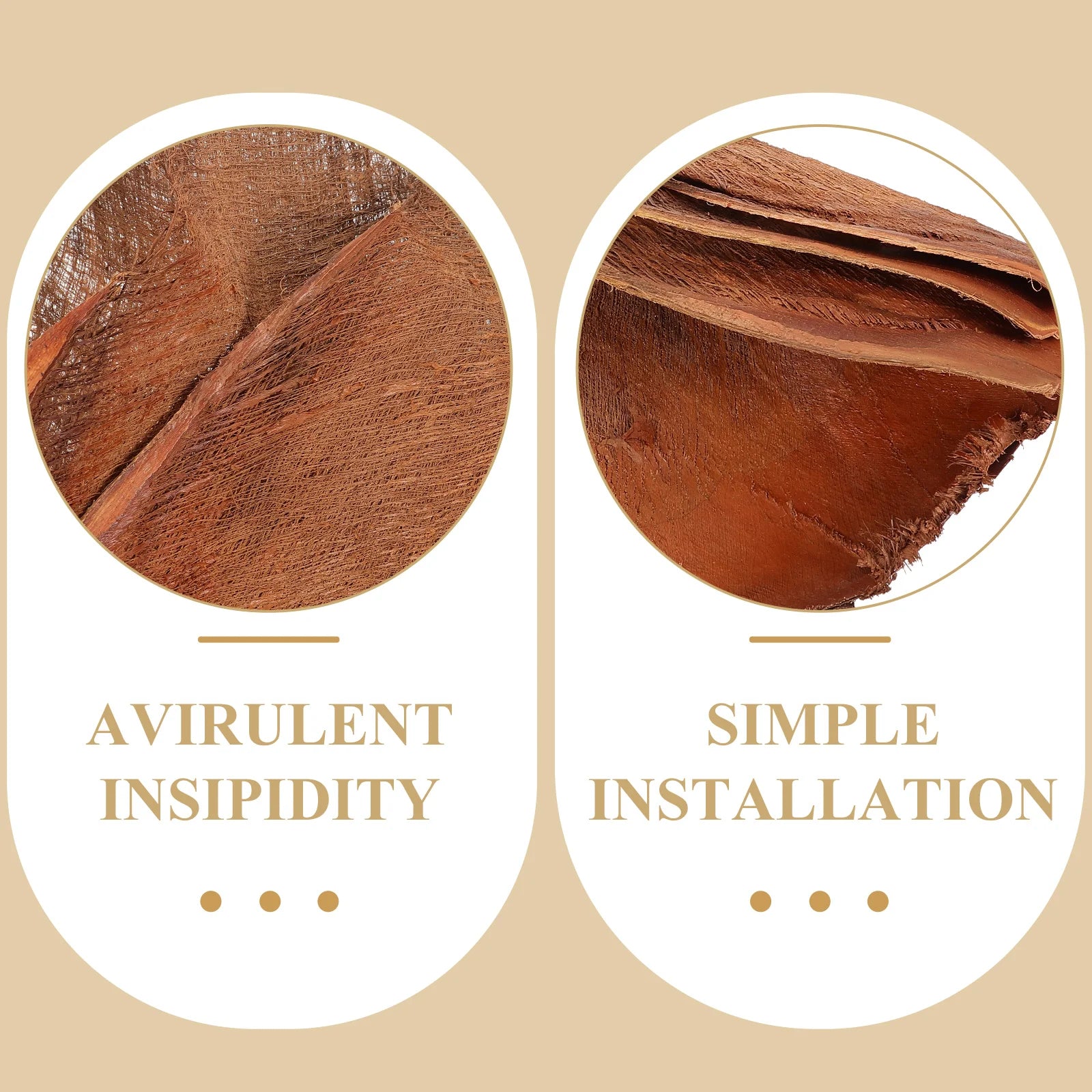 3pcs Natural Coconut Tree Bark Water Pipe Decoration Pipeline Covering Guttering Spouting Accessories Natural Tree Bark