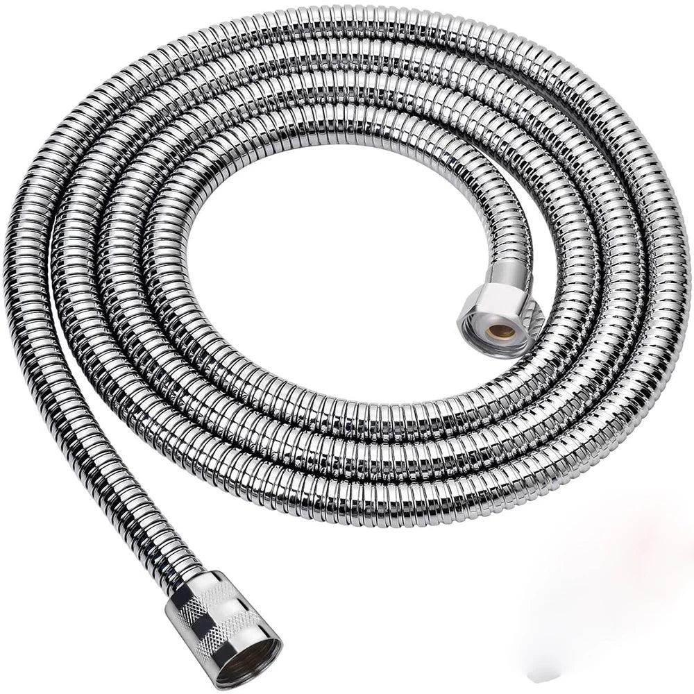 Shower Hose 1.5/2/3M Black/Silver Flexible Shower Hose Stainless Steel Long Bathroom Shower Pipe Extension Bathroom Accessories