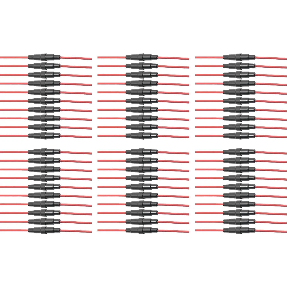 10-100pc Quick Impact Glass Fuse Holder Preventing Short Circuits Wire Line Holder 5x20/6x30mm Glass Tube Fuse Holder Auto Parts