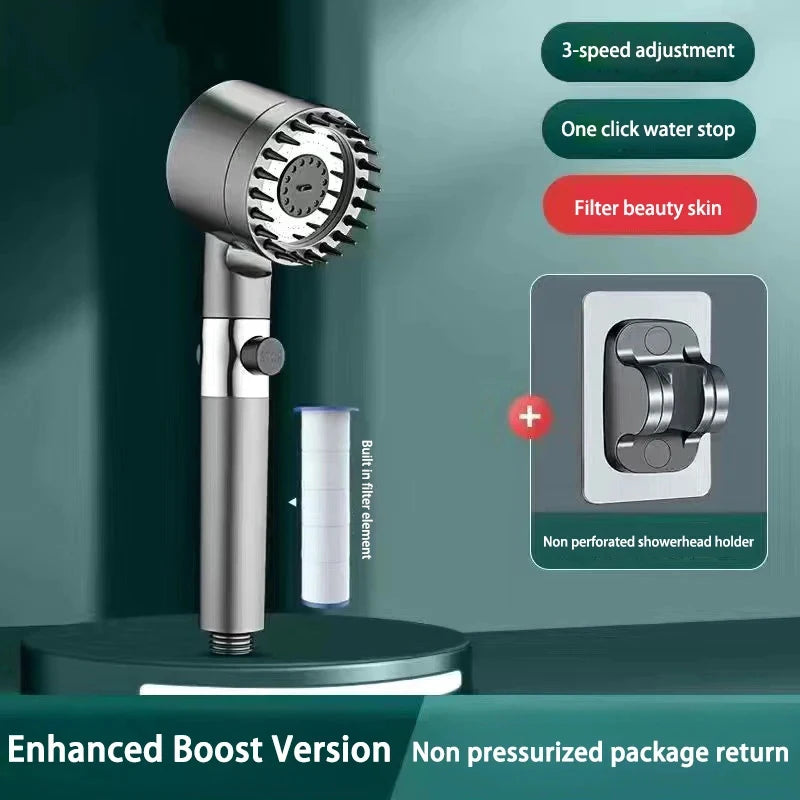 New Portable Shower Head 3 Modes High Pressure Showerhead Filter Rainfall Faucet Tap Bathroom Bath Home Innovative Accessory