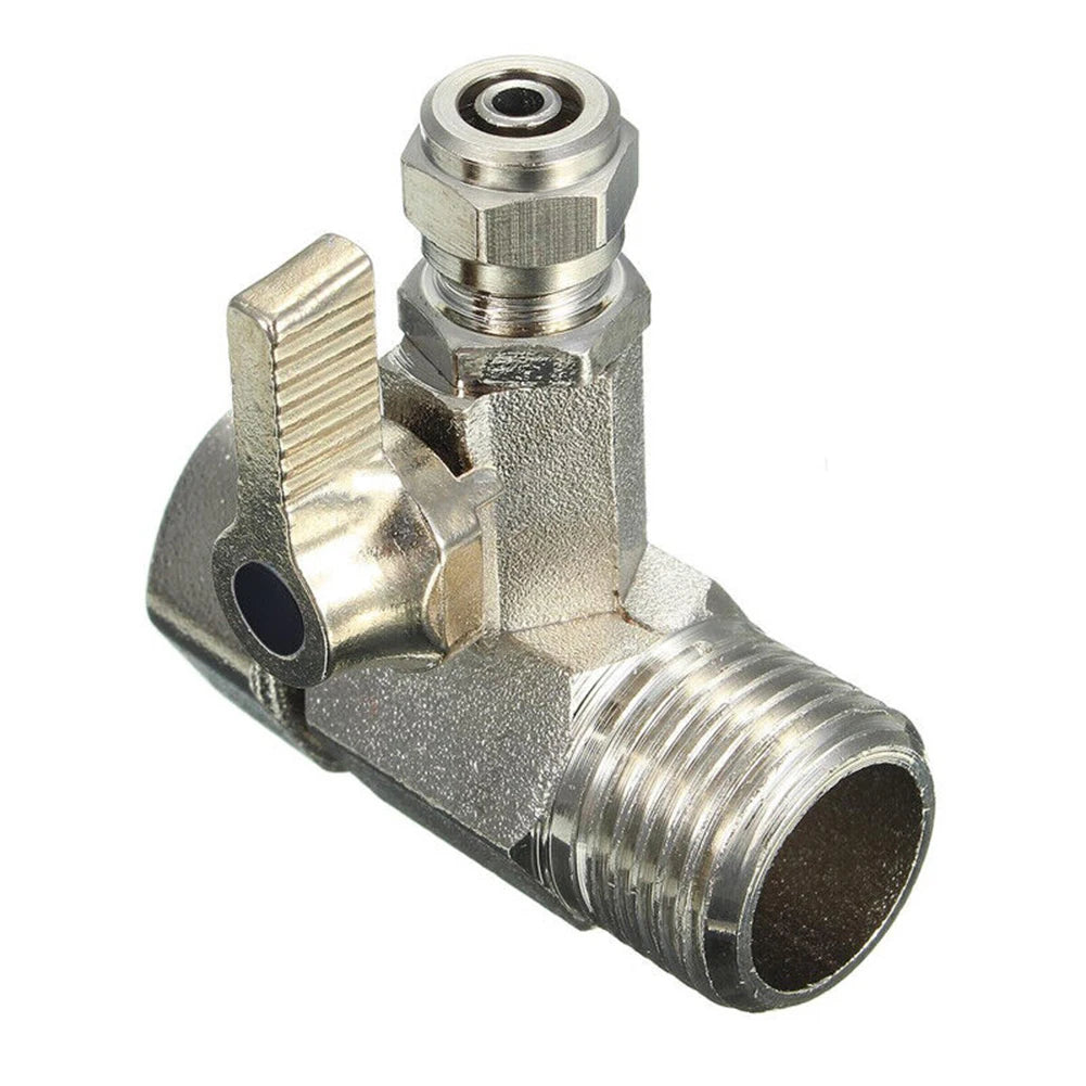1pc Water Inlet Of Pure Water Machine RO Feed Water Adapter 1/2" To 1/4'' With Shut-off Ball Valve Tap TeeB Accessories