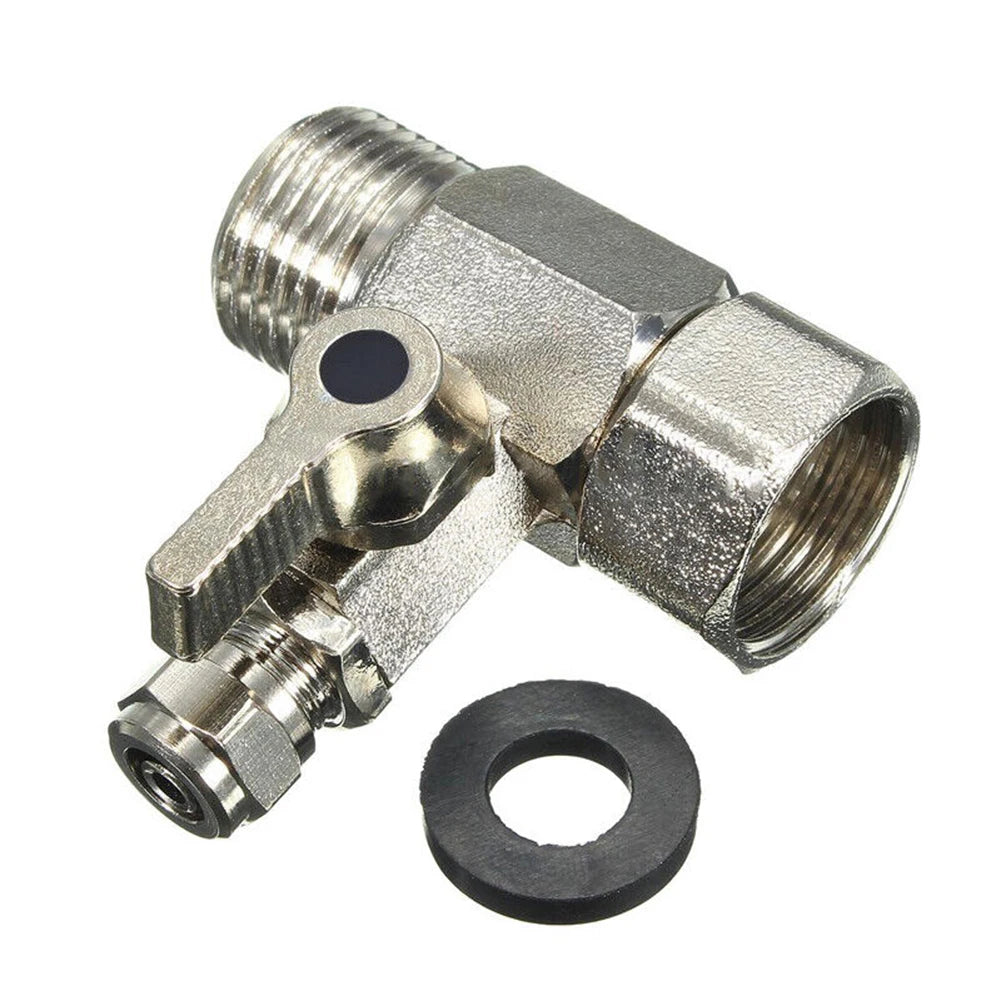 1pc Water Inlet Of Pure Water Machine RO Feed Water Adapter 1/2" To 1/4'' With Shut-off Ball Valve Tap TeeB Accessories