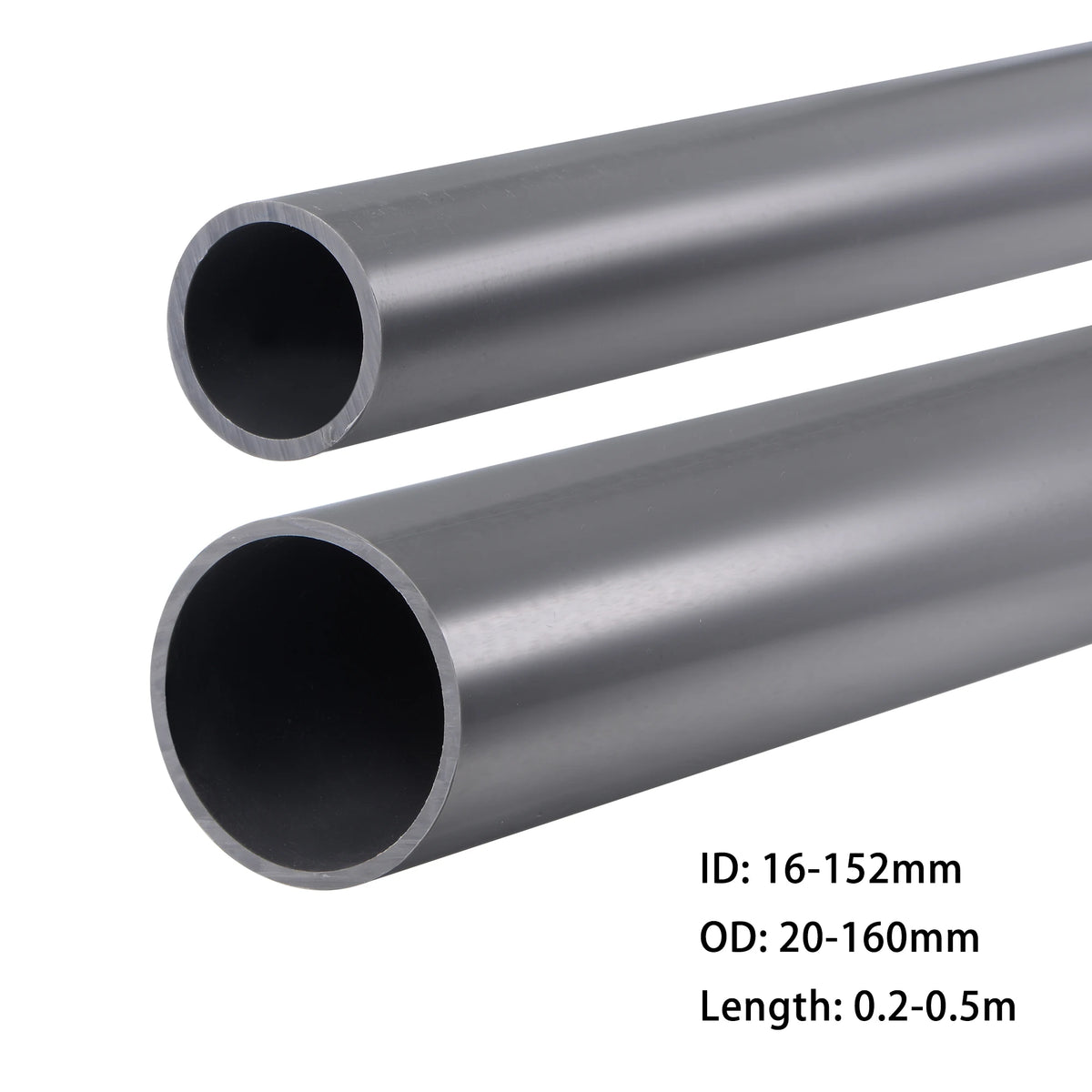 16-160mm OD PVC Pipe Light Grey PVC Rigid Round Tube High Impact for Water Pipe Cable Sleeve Garden Irrigation Watering Fittings