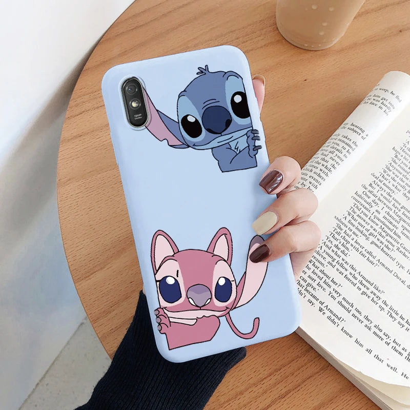 Lilo Stitch Phone Case For Redmi 9A 9AT Camera Protect Soft Cover Silicone Cute Cartoon Funda For Redmi 9A 9 AT Redmi9A 9AT Capa