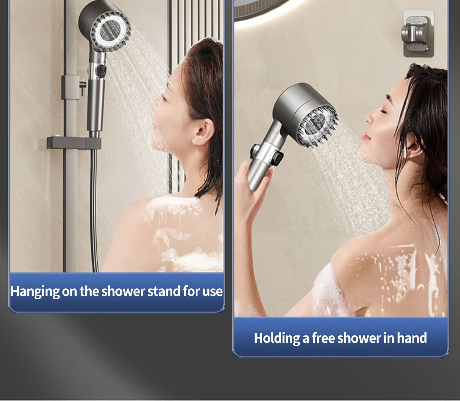 High Pressure Shower Head 6-in-1 Multifunctional Shower 3 Modes Portable Shower Artichokes with Filter Bathroom Accessories