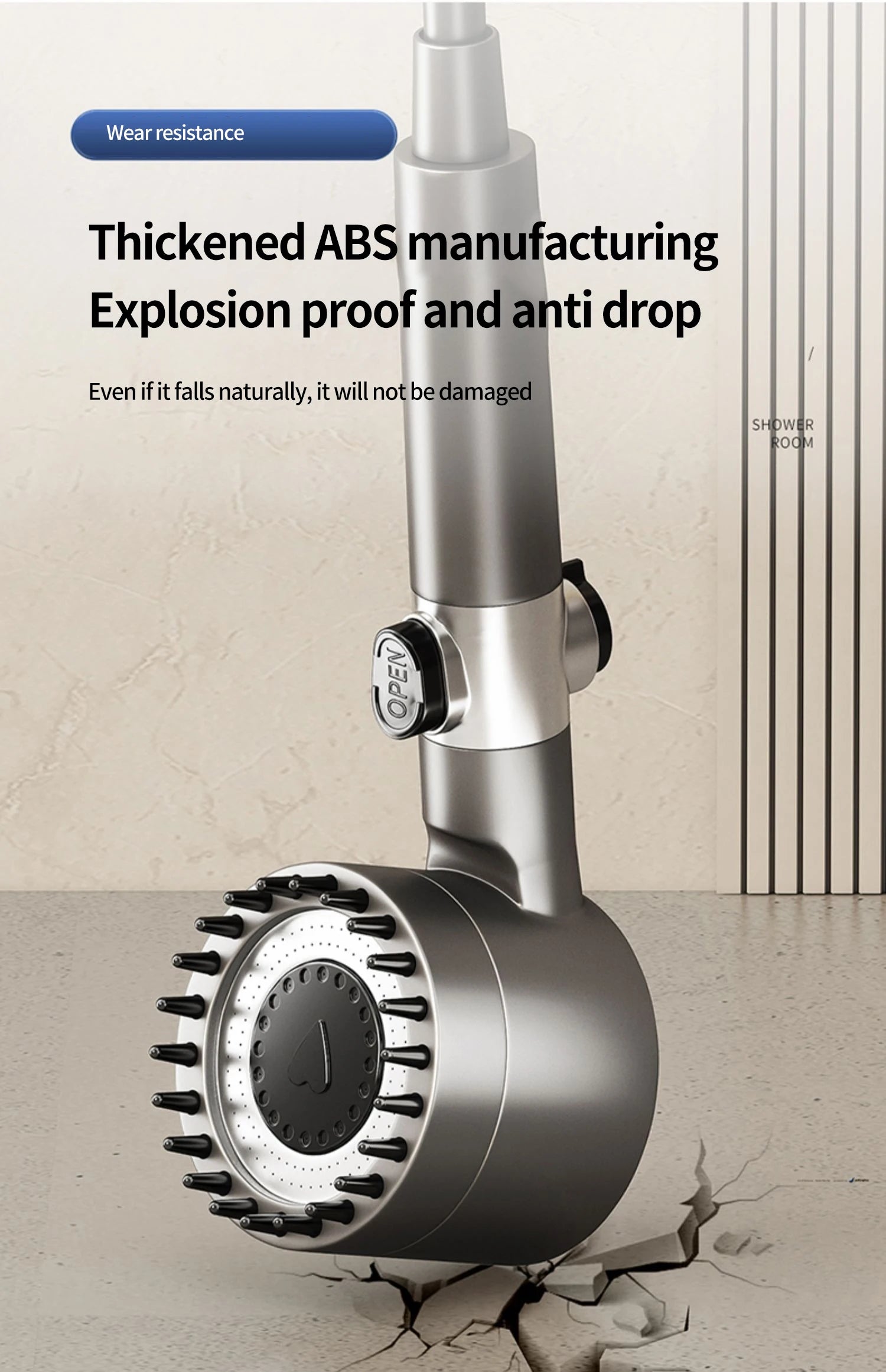 High Pressure Shower Head 6-in-1 Multifunctional Shower 3 Modes Portable Shower Artichokes with Filter Bathroom Accessories