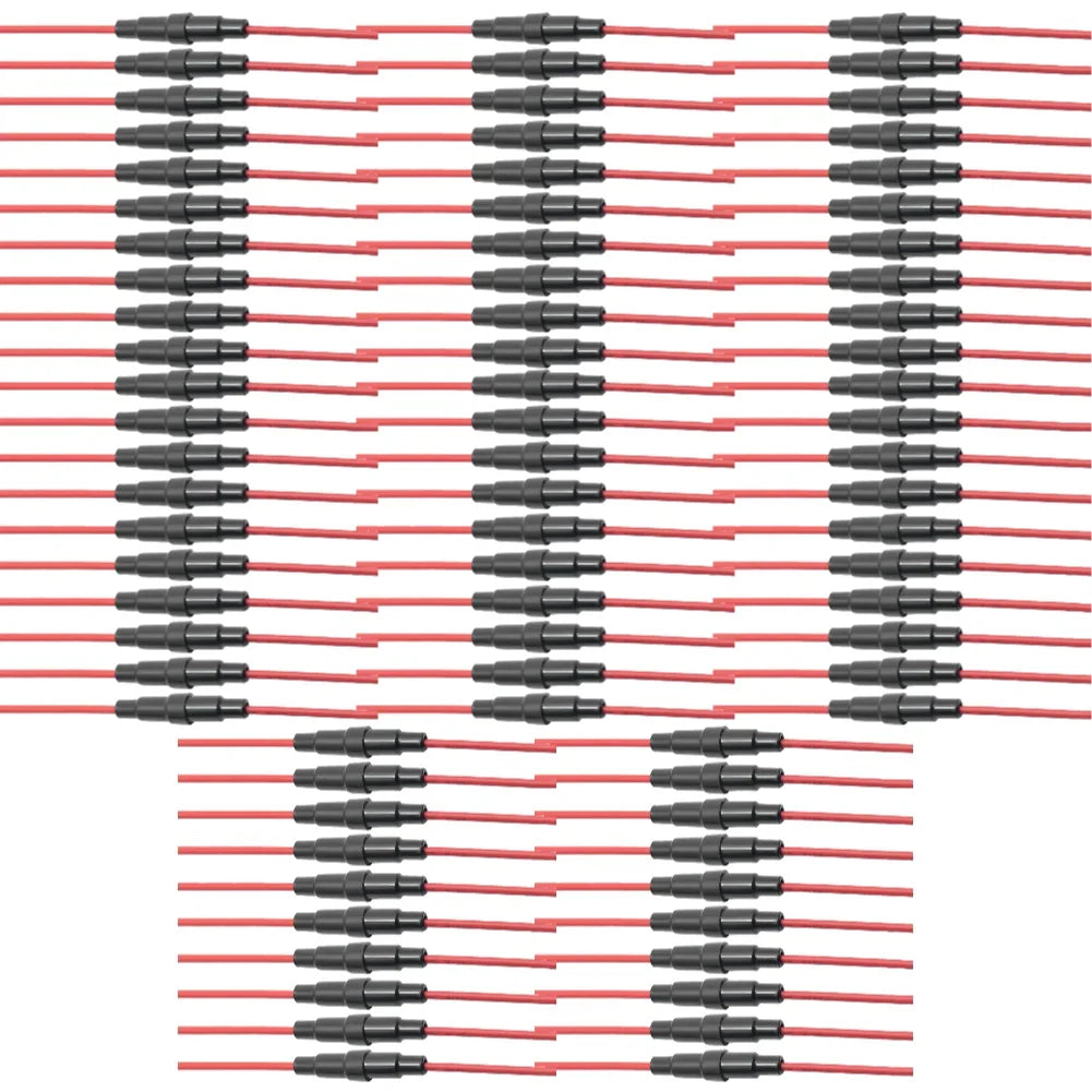 10-100pc Quick Impact Glass Fuse Holder Preventing Short Circuits Wire Line Holder 5x20/6x30mm Glass Tube Fuse Holder Auto Parts