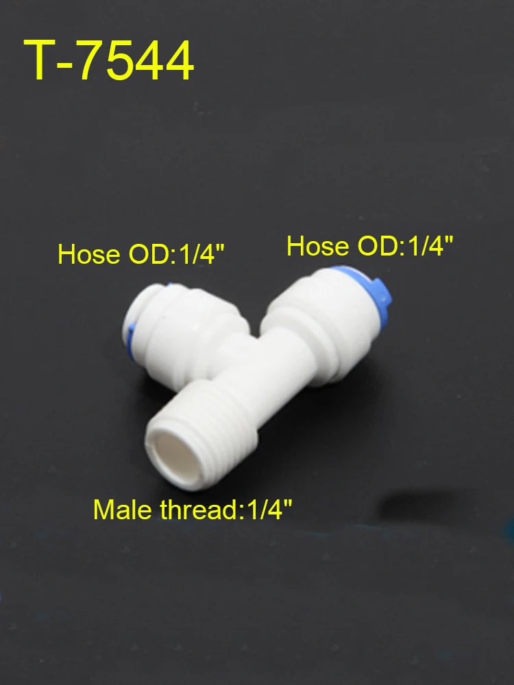 1/4" 3/8" OD Hose Tube 1/4" 1/2" 3/4" 1/8" Plastic Pipe Quick Connectors RO Water Connector Fittings Reverse Osmosis System