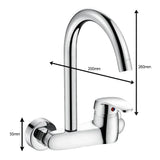 Kitchen Faucet Wall Mounted Cold Hot Water Faucet Rotating Sink Basin Mixer Tap Brass Chrome Single Handle Balcony Mop Pool Tap