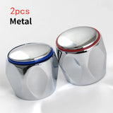 2pcs/Set  Faucet Handle Knob Metal Replacement Hot Cold Tap Switch Home Kitchen Bathroom Hotel Washbasin Sink Accessories