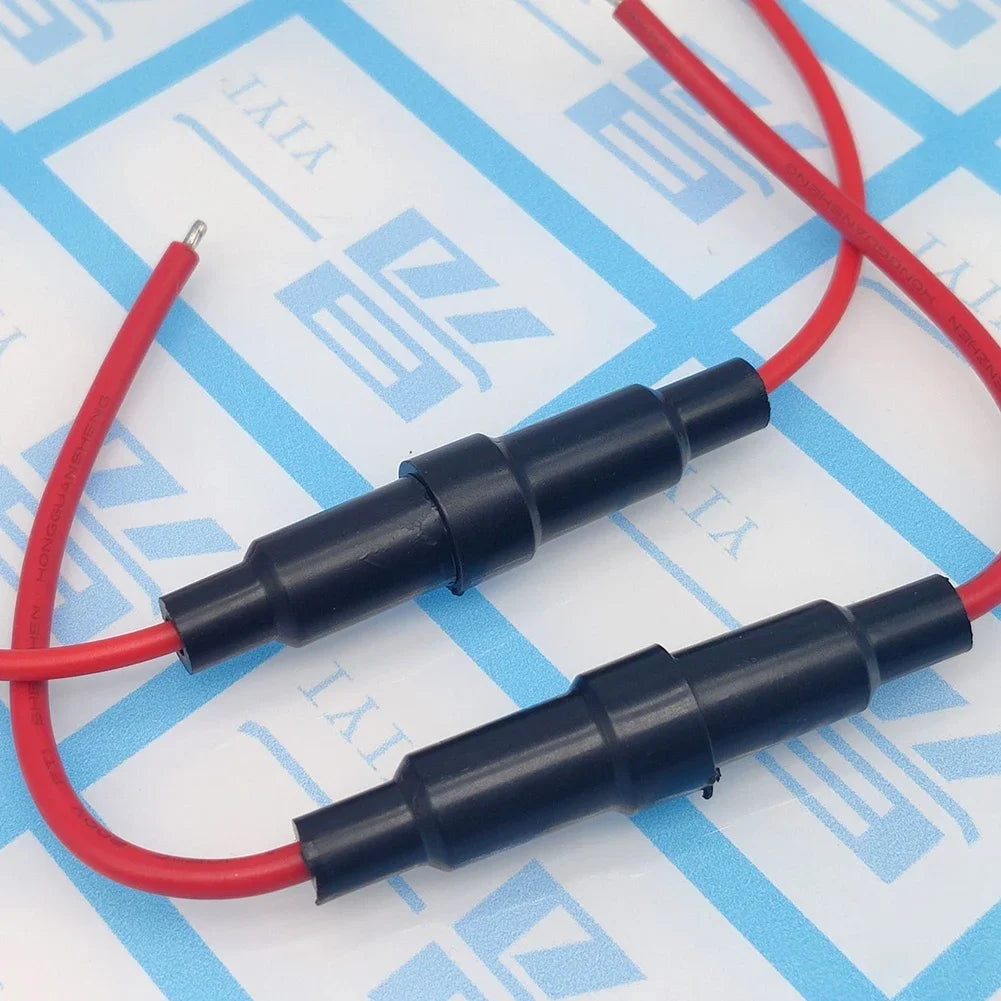 10-100pc Quick Impact Glass Fuse Holder Preventing Short Circuits Wire Line Holder 5x20/6x30mm Glass Tube Fuse Holder Auto Parts
