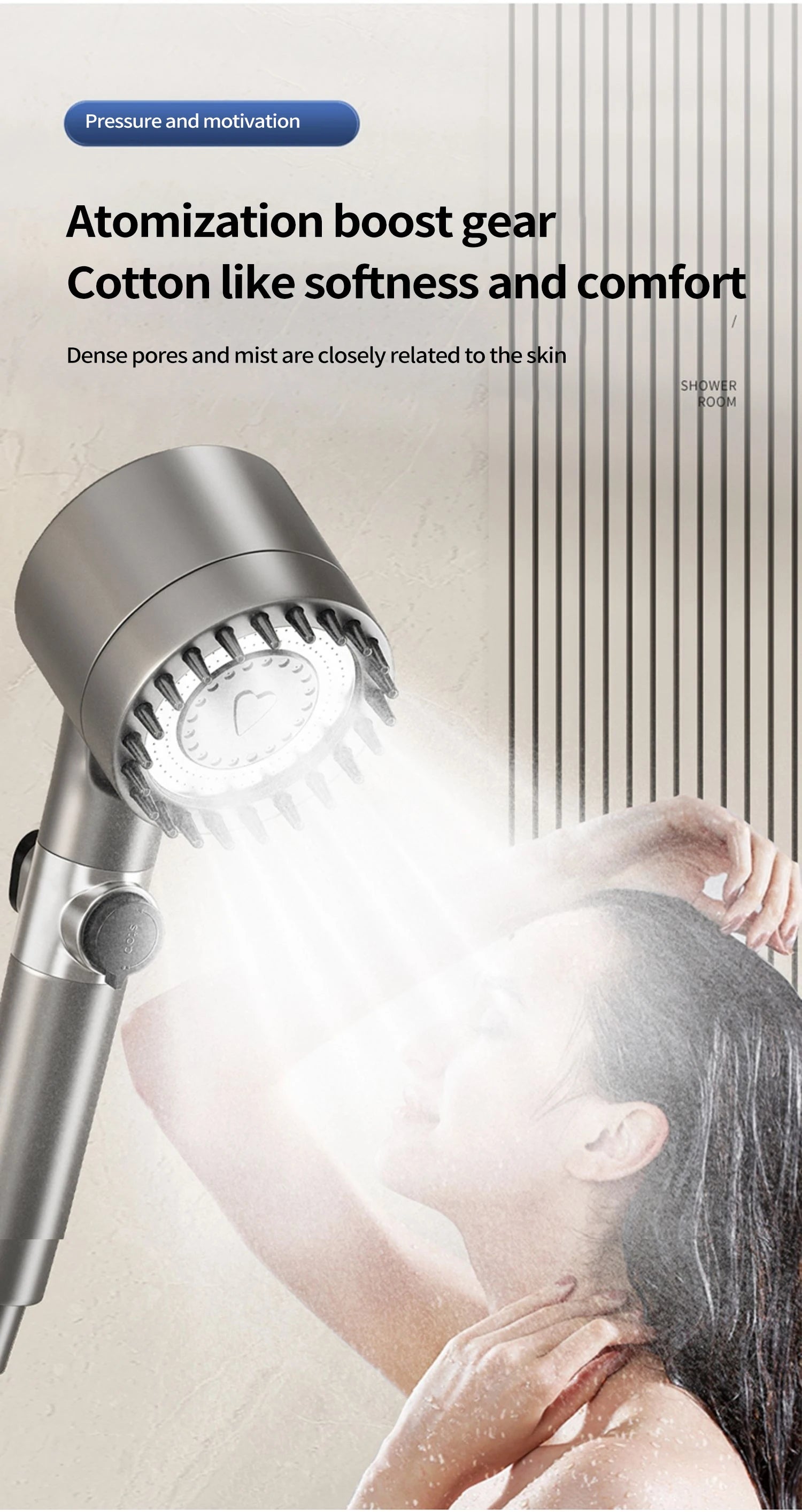 High Pressure Shower Head 6-in-1 Multifunctional Shower 3 Modes Portable Shower Artichokes with Filter Bathroom Accessories