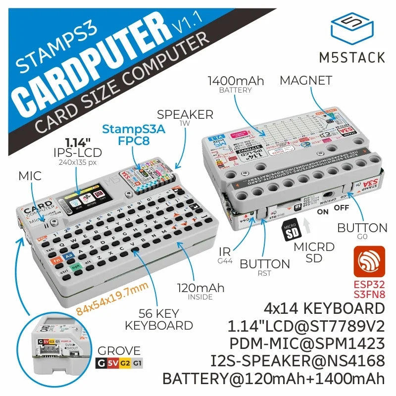 M5stack cardputer w/ M5stampS3 v1.1