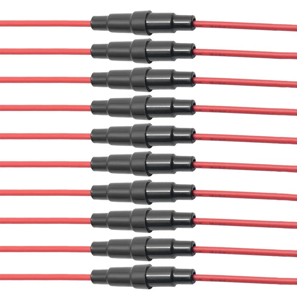 10-100pc Quick Impact Glass Fuse Holder Preventing Short Circuits Wire Line Holder 5x20/6x30mm Glass Tube Fuse Holder Auto Parts