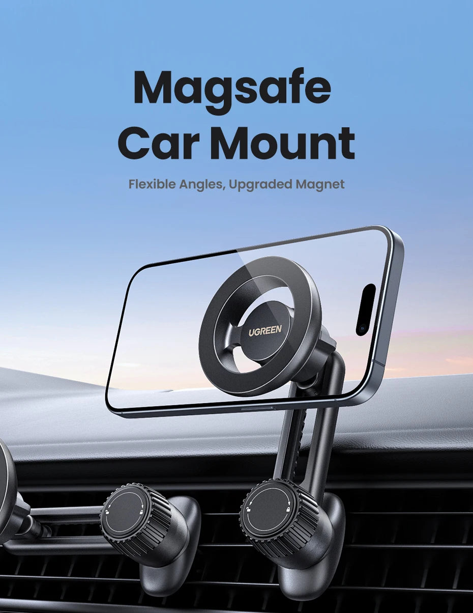 UGREEN Magnetic Car Phone Holder Magsafe Air Vent Phone Stand Unviersal For iPhone 16 15 14 Pro Max Xiaomi Samsung Strong Magnet