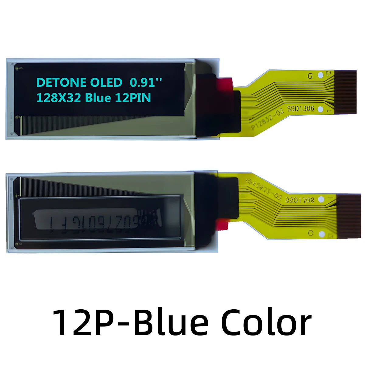 0.91" inch 12832 128*32 12Pin 12P 15Pin 15P SSD1306 Serial SPI PMOLED OLED Display Module Panel