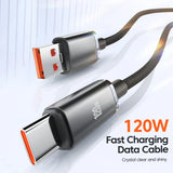 USB PD Cable Type C 120W Fast Charging Adapter Quick Charge 3.0 Data Cable For iPhone Samsung Xiaomi Huawei Mobile Phone Cable