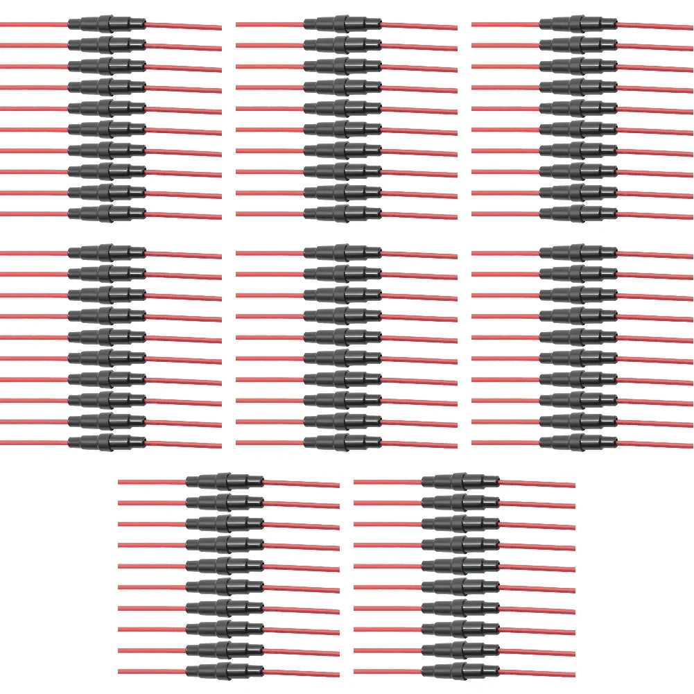 10-100pc Quick Impact Glass Fuse Holder Preventing Short Circuits Wire Line Holder 5x20/6x30mm Glass Tube Fuse Holder Auto Parts