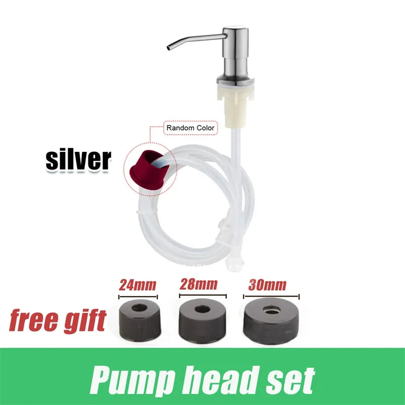 Sink Liquid Soap Dispenser Pump Stainless Steel 500ML Liquid Soap Bottle Sink Mount Hand Pressure Soap Dispenser Bottle Kitch