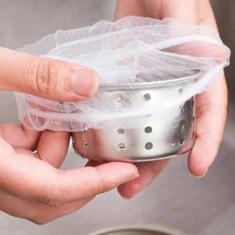 100pcs Disposable Sink Garbage Filter Sewer Kitchen Floor Drain Pool Anti-blocking Mesh Bag Sink Strainer Sink Accessories