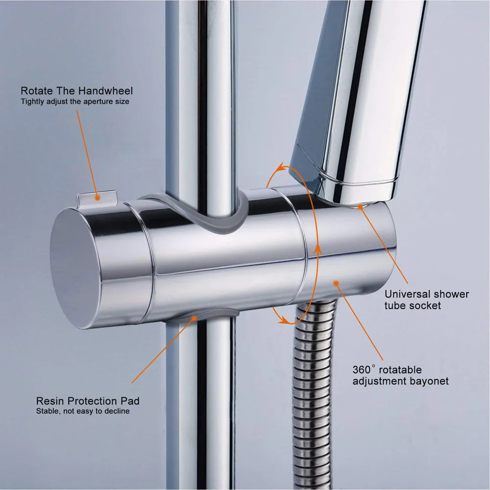 Shower Sliding Sleeve Simple Installation Shower Head Holder Universal Design Firmly Fixed Shower Lift Rod Sliding Sleeve