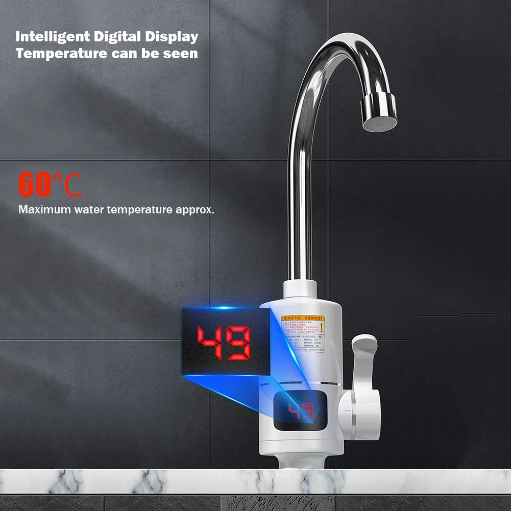 Electric Kitchen Water Heater Tap LCD Digital Instant Heating Water Faucet Heater Waterproof Hot Cold Mixer Tap Kitchen Supplies