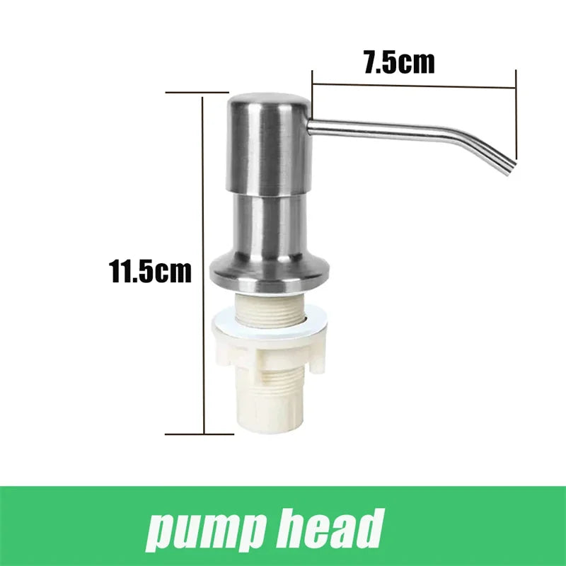 Sink Liquid Soap Dispenser Pump Stainless Steel 500ML Liquid Soap Bottle Sink Mount Hand Pressure Soap Dispenser Bottle Kitch