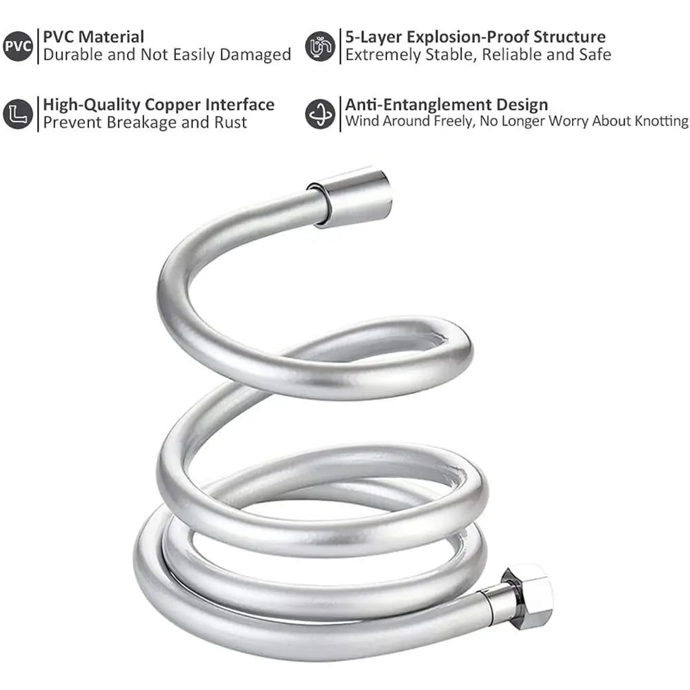 Professional Replacement Handheld Shower Head Hose PVC Explosion-proof Spray Water Pipe Anti Winding Flexible Faucet Hose Toilet