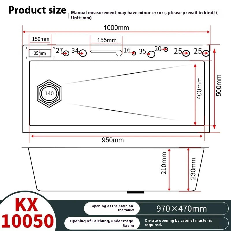 Stainless Steel Waterfall Kitchen Sink Embossed Single Bowl Digital Display Extra Large Multifunctional Washing Sinks 100x50cm