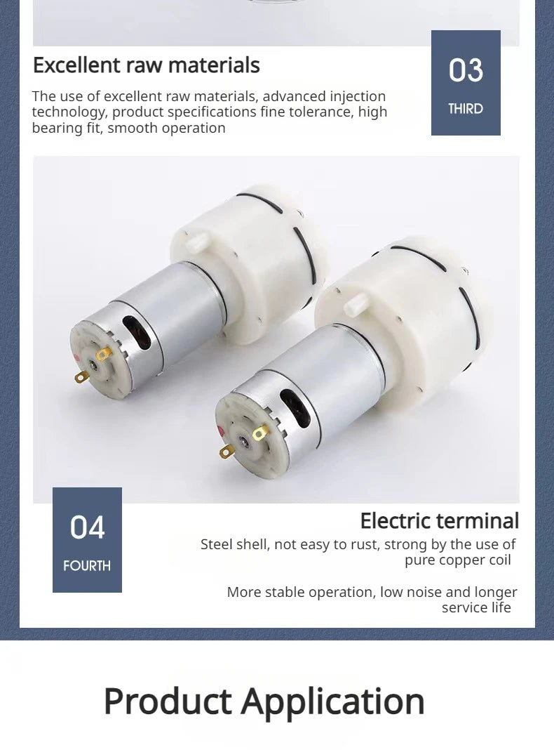 DC12V/24V Micro vacuum pump Mute Air Pump Negative Pressure 12W Device Fish Tank Aeration Pump Low Noise Medical Device