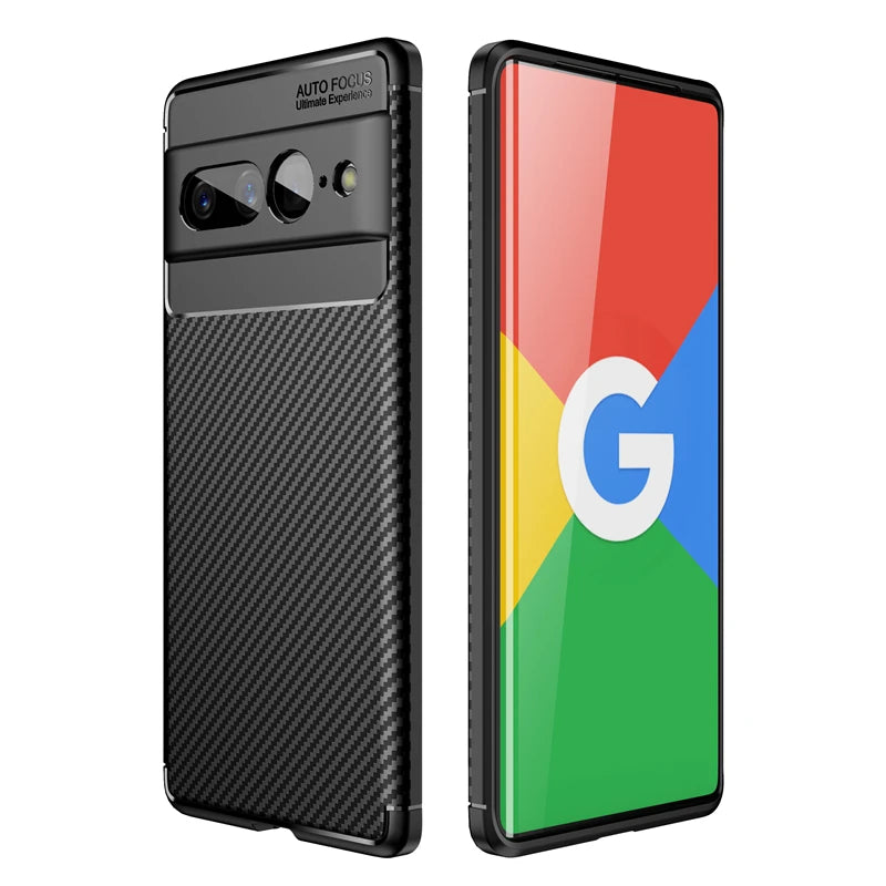 Carbon Fiber Cover For Google Pixel 7 Pro Case Bumper Silicone Funda Google Pixel 7 Pro Ultra Thin Case For Google Pixel 6 7A 8A