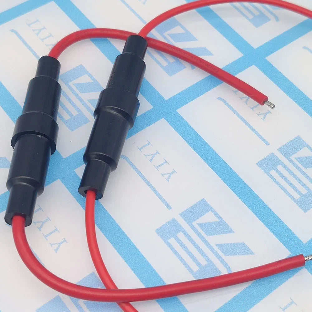 10-100pc Quick Impact Glass Fuse Holder Preventing Short Circuits Wire Line Holder 5x20/6x30mm Glass Tube Fuse Holder Auto Parts