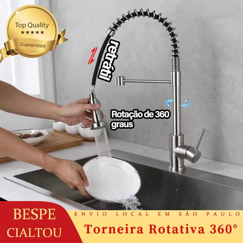 Modern Kitchen Faucet with Versatile Articulated Spray,Wall Mounted Faucet