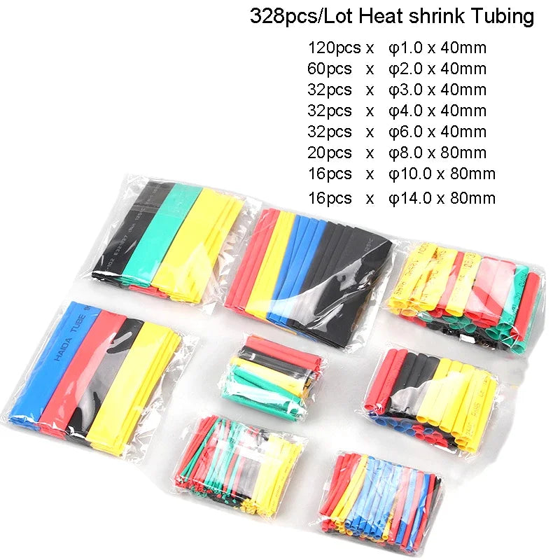 530/127pcs Heat shrink Tubing Thermoresistant Tube 2:1 Wrapping Kit Electrical Connection Wire Cable Insulation Sleeves