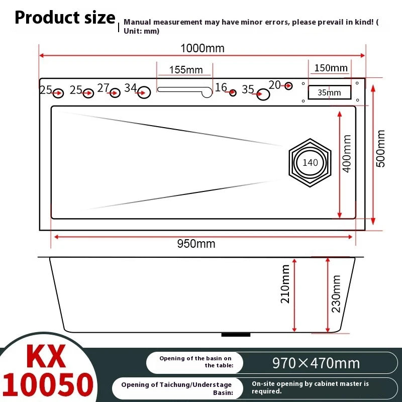 Stainless Steel Waterfall Kitchen Sink Embossed Single Bowl Digital Display Extra Large Multifunctional Washing Sinks 100x50cm