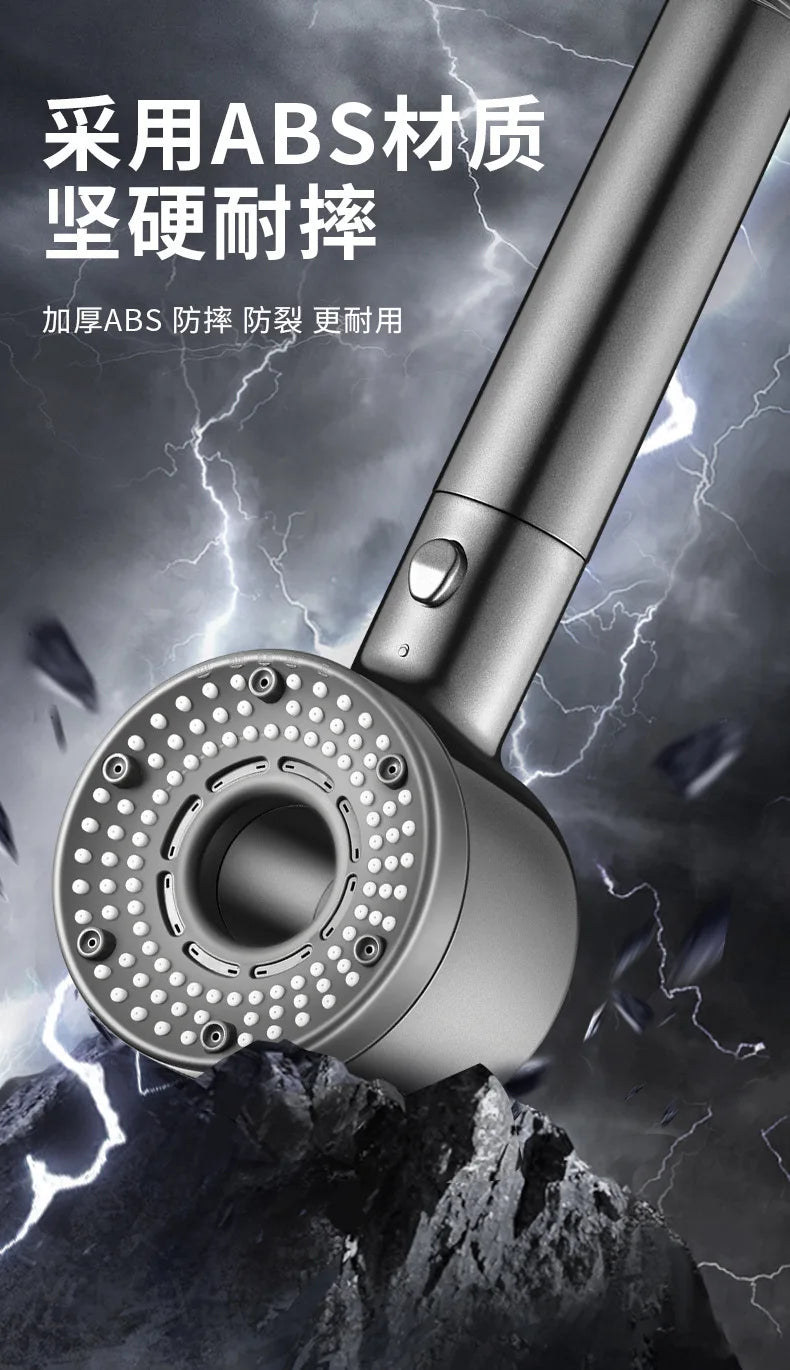 New Booster Shower Head 5 Modes Adjustable High Pressure Water Saving Massage Portable Filter Shower Faucet Bathroom Accessories
