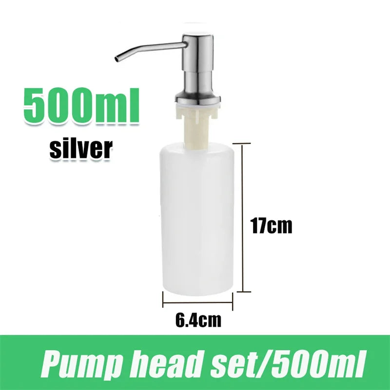 Sink Liquid Soap Dispenser Pump Stainless Steel 500ML Liquid Soap Bottle Sink Mount Hand Pressure Soap Dispenser Bottle Kitch