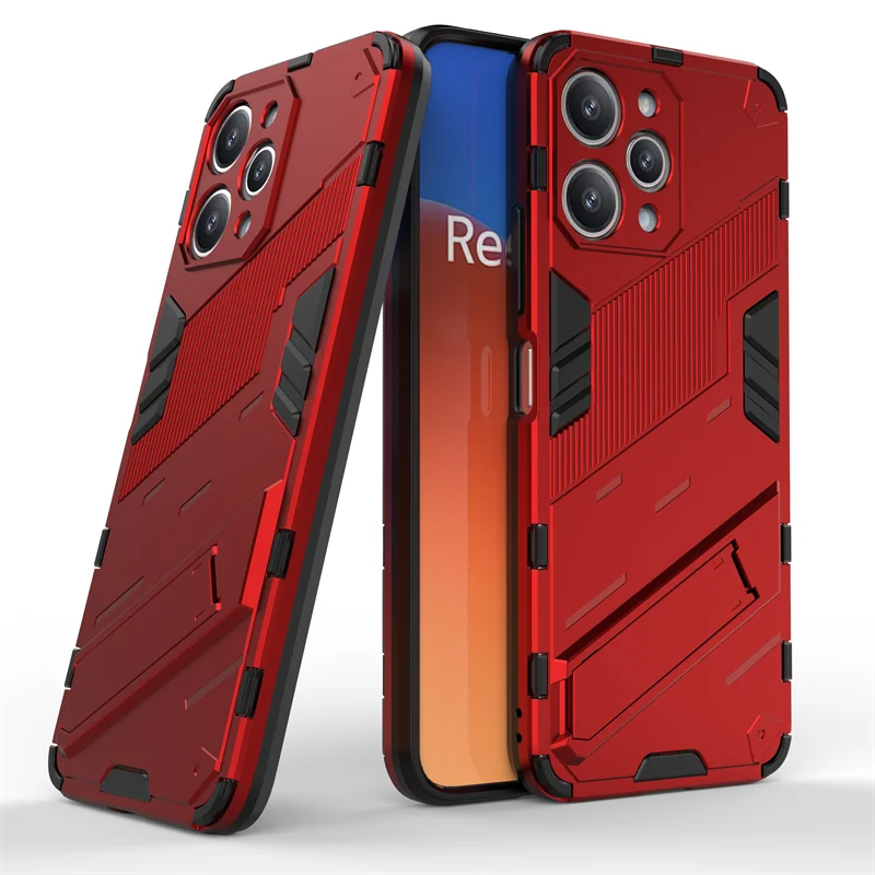 For Xiaomi Redmi 12 Case for Xiaomi Redmi 12 Cover Protective Punk Armor Capa Shell Kickstand Phone Cover for Xiaomi Redmi 12 4G