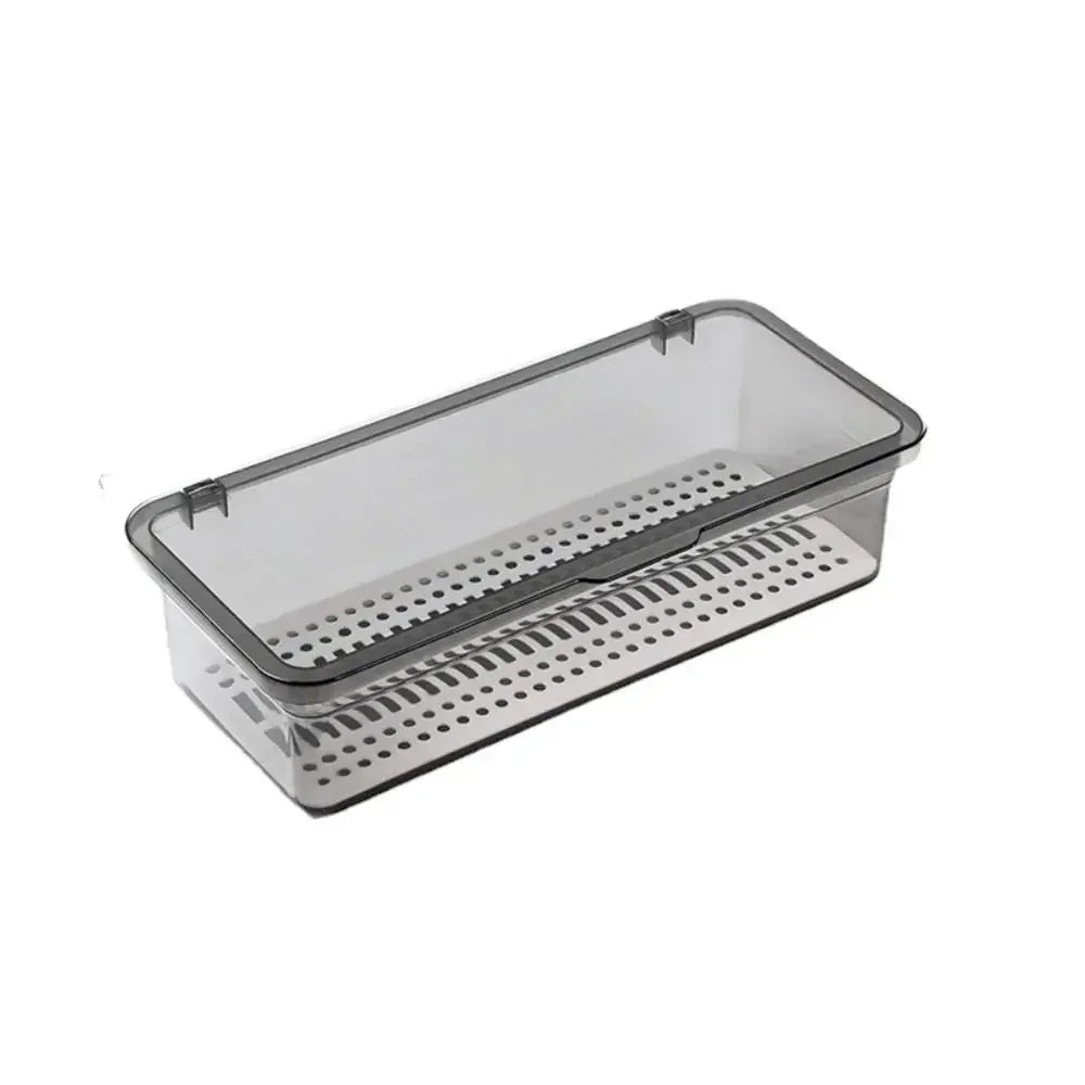 Cutlery Storage Tray Holder Tableware Organizer Spoon Fork Storage Box Plastic Container Cutlery Rack With Lid And Drainer
