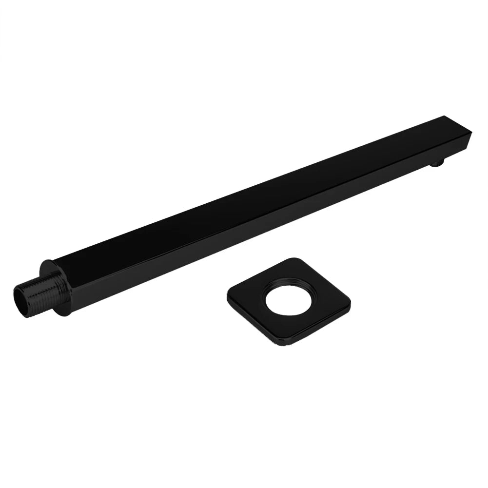 40cm Shower Extension Arm 304 Stainless Steel Wall Mounted Silver Polished Extra Arm Bathroom Bracket Bar For Rain Shower Head