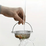 1/3pcs Kitchen Sink Strainer With Handle & Stopper Replacement Drain Basket Stainless Steel Mesh Filter Waste Hole