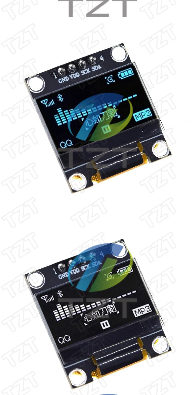 TZT ROHS Certification 0.96 inch oled IIC Serial White OLED Display Module 128X64 I2C SSD1306 12864 LCD Screen Board For Arduino