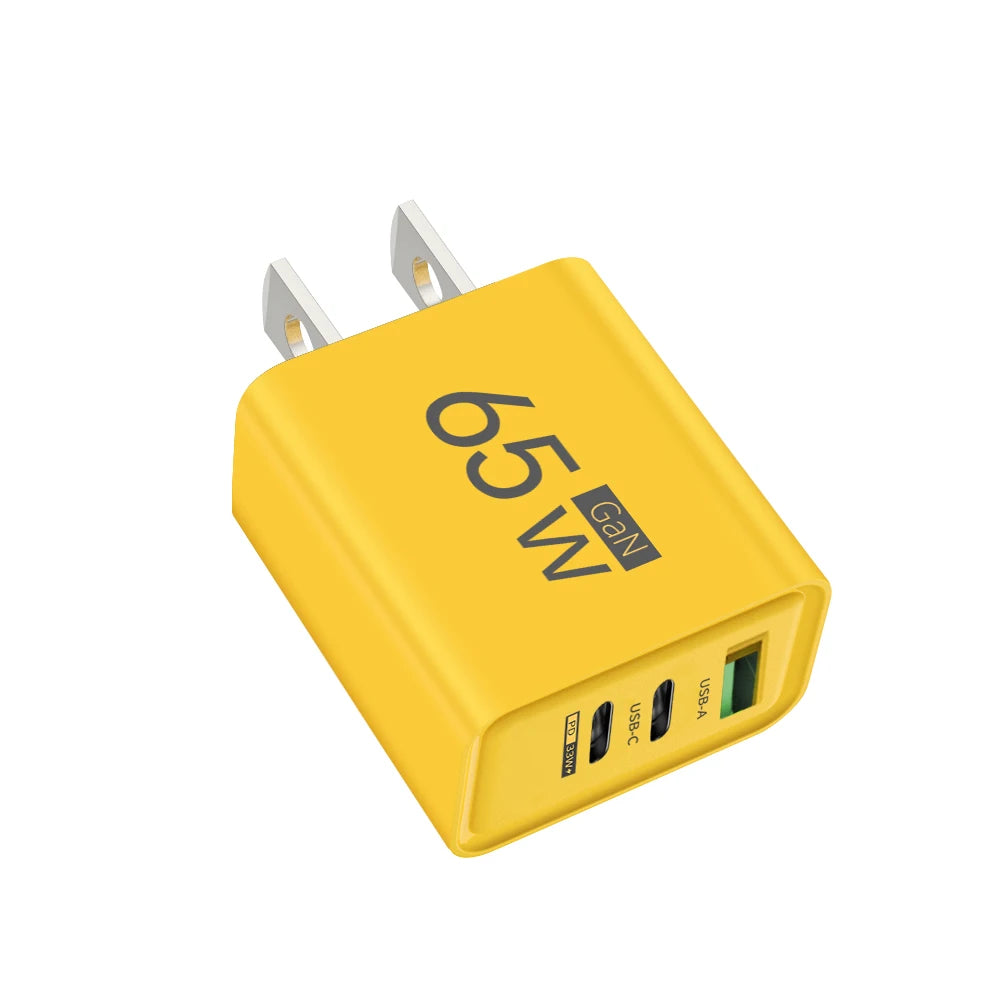 PD 65W USB C Charger GaN Fast Charging Quick Charge 3.0 Mobile Phone Charger Adapter For iPhone Xiaomi Samsung Oneplus OPPO