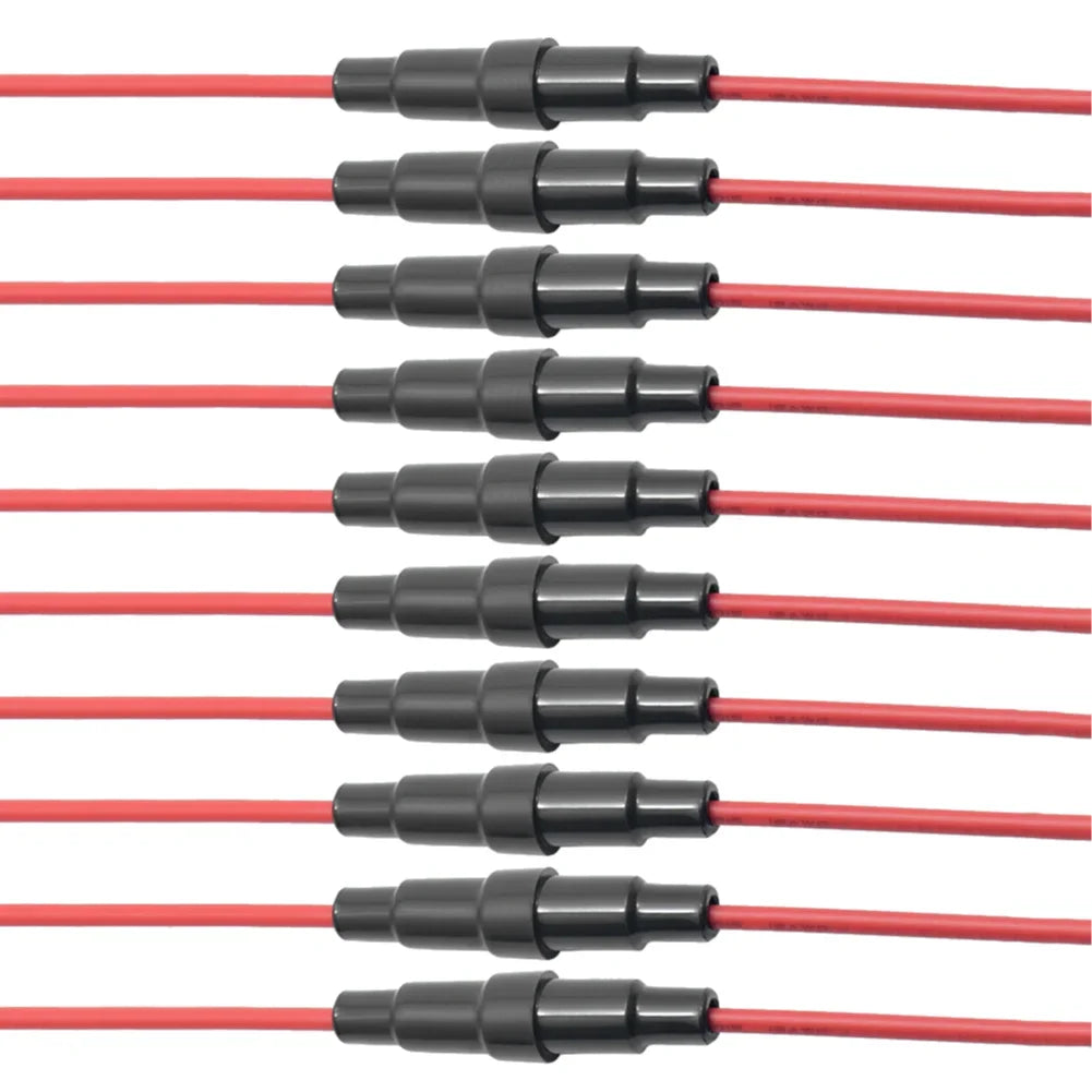 10-100pc Quick Impact Glass Fuse Holder Preventing Short Circuits Wire Line Holder 5x20/6x30mm Glass Tube Fuse Holder Auto Parts
