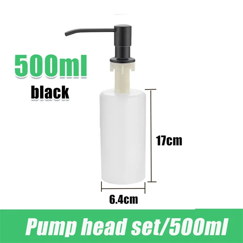 Sink Liquid Soap Dispenser Pump Stainless Steel 500ML Liquid Soap Bottle Sink Mount Hand Pressure Soap Dispenser Bottle Kitch