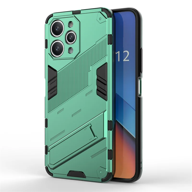 For Xiaomi Redmi 12 Case for Xiaomi Redmi 12 Cover Protective Punk Armor Capa Shell Kickstand Phone Cover for Xiaomi Redmi 12 4G