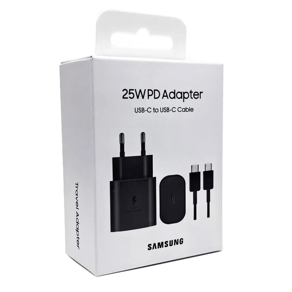 For Samsung 25W Super Fast Charger Galaxy S24FE S24Ultra S23 S22 FLip Fold 2 3 4 5 6 A06 A16 A15 A35 A55 Adapter Quick Charging