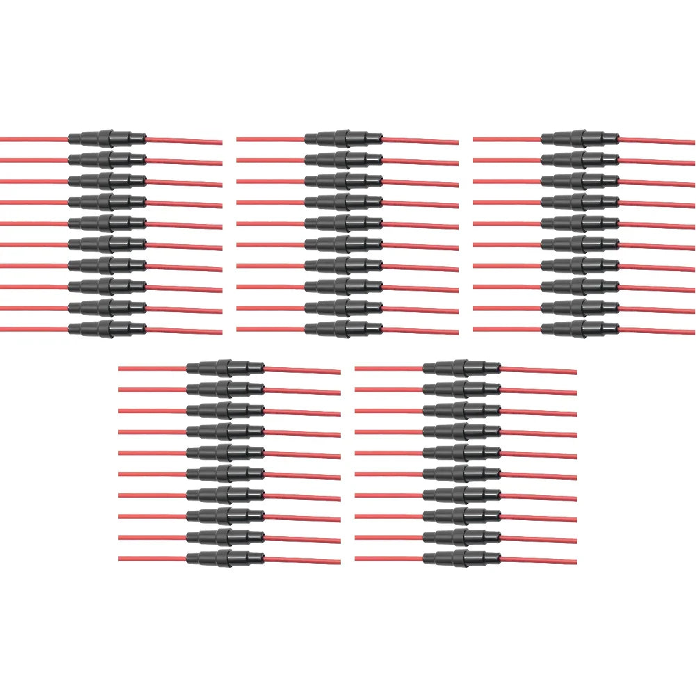 10-100pc Quick Impact Glass Fuse Holder Preventing Short Circuits Wire Line Holder 5x20/6x30mm Glass Tube Fuse Holder Auto Parts